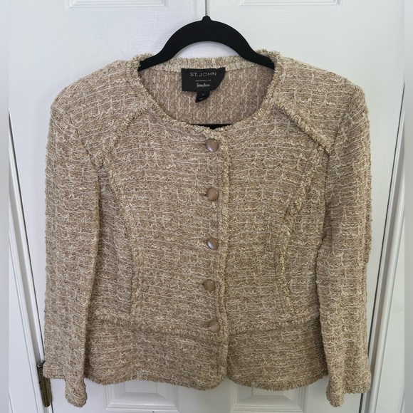St. John Beige Tweed Jacket - Picture 1 of 10